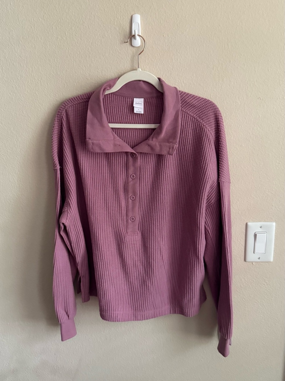 Waffle-Knit Pink Pullover Top and Shorts Matching Set